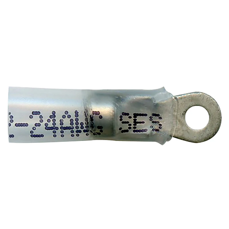 Elektralink Heat Shrink & Solder White Ring Terminal 26-24 Gauge #2 Stud - 10 to 500 Pack - Image 3