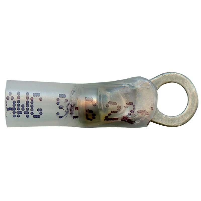 Elektralink Heat Shrink & Solder White Ring Terminal 26-24 Gauge #6 Stud - 10 to 500 Pack