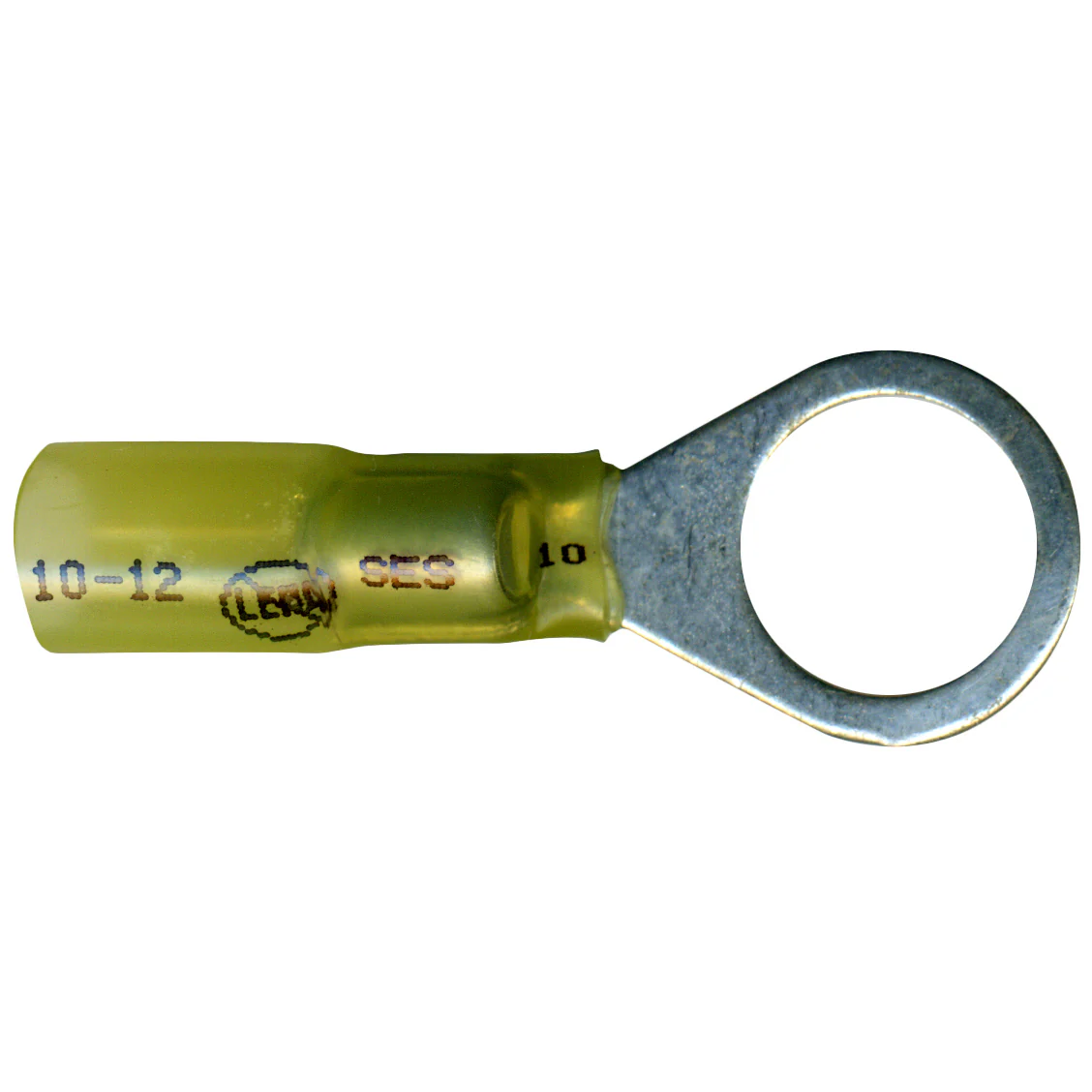 Elektralink Heat Shrink & Solder Yellow Ring Terminal 12-10 Gauge 1/2" Stud - 10 to 500 Pack