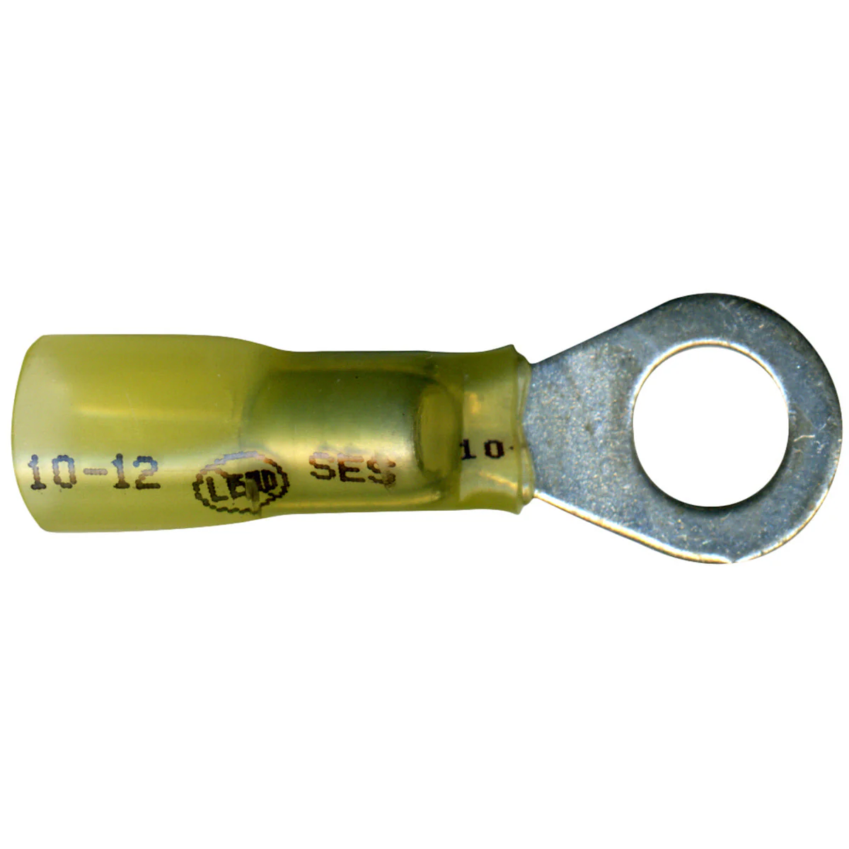 Elektralink Heat Shrink & Solder Yellow Ring Terminal 12-10 Gauge 5/16" Stud - 10 to 500 Pack - Image 3