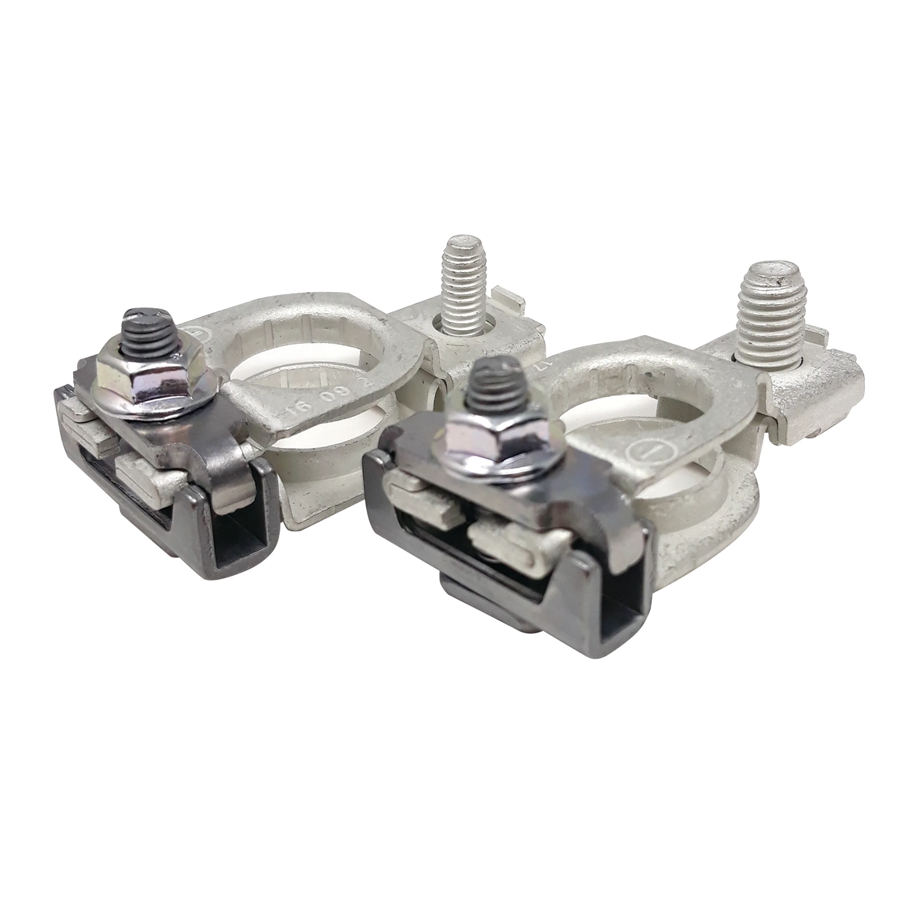 SAE-DIN-ISO Battery Terminal Replacement Set - Positive & Negative - Vertical Clamp Design - Image 2