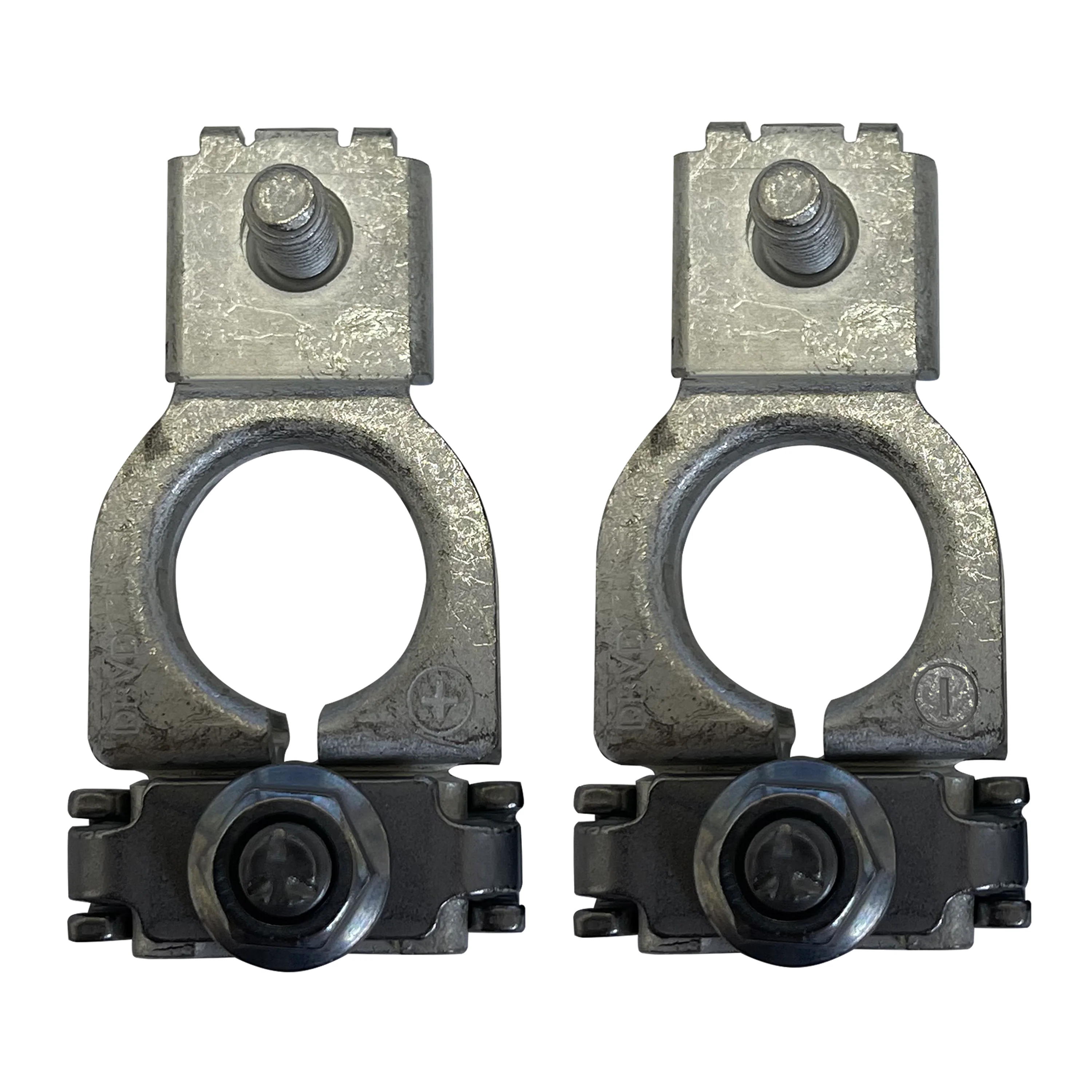 SAE-DIN-ISO Battery Terminal Replacement Set - Positive & Negative - Vertical Clamp Design - Image 3