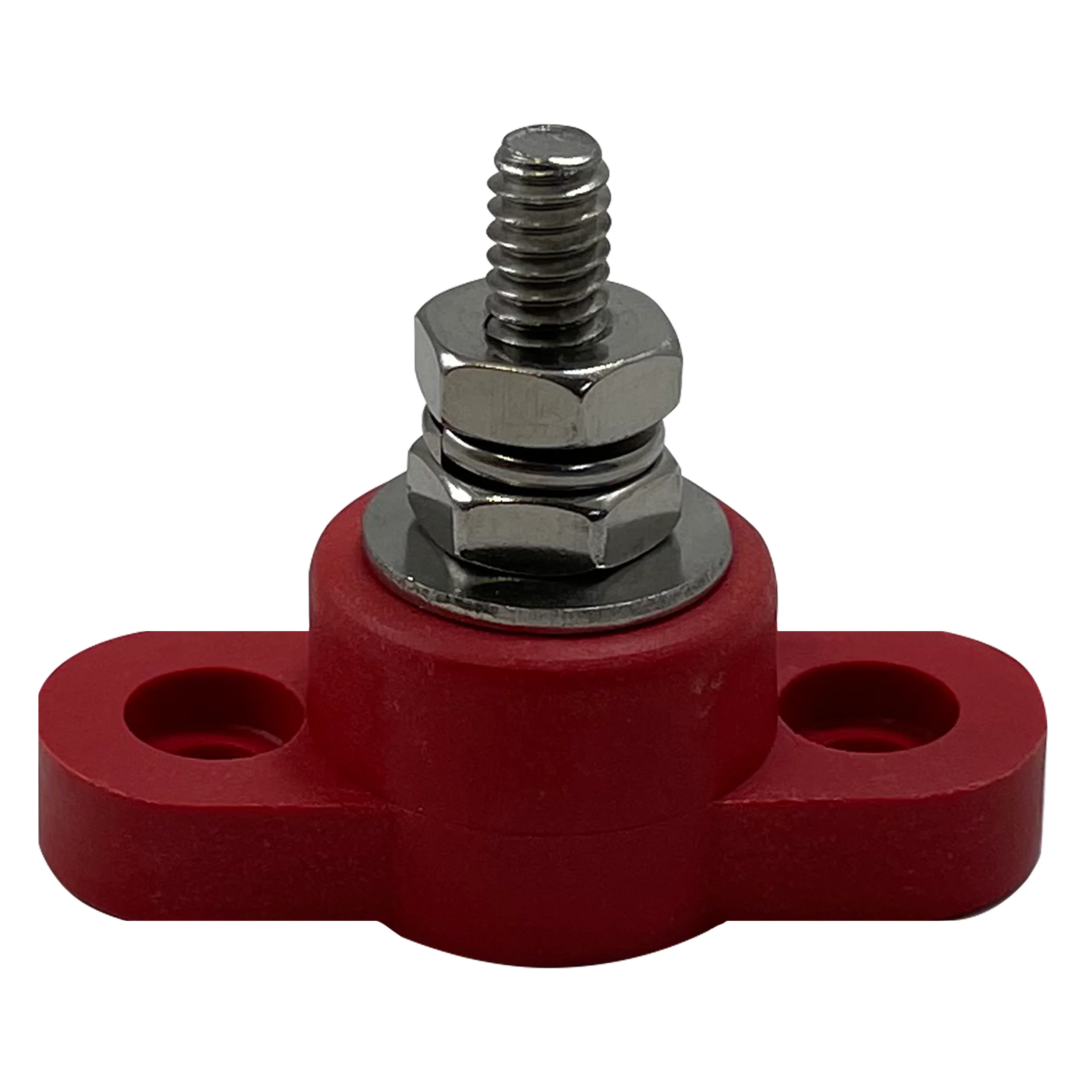 Red 1/4" Single Point Power Post - Small Base - Stainless Steel Hardware - Image 4
