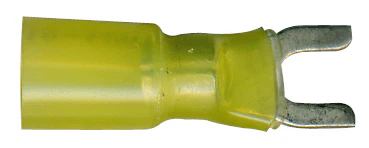 Heat Shrink & Crimp Yellow Spade Terminal 12-10 Gauge #10 Stud - 10 to 500 Pack - Image 2