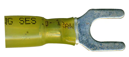 Heat Shrink & Crimp Yellow Spade Terminal 12-10 Gauge 1/4 Stud - 10 to 500 Pack - Image 2