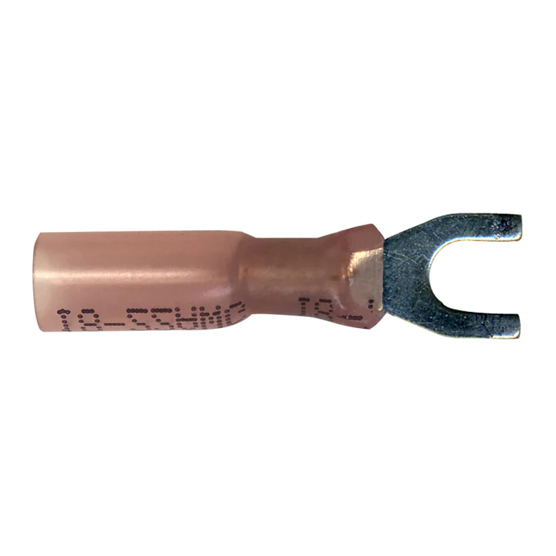 Heat Shrink & Crimp Red Spade Terminal 22-18 Gauge #6 Stud - 10 to 500 Pack
