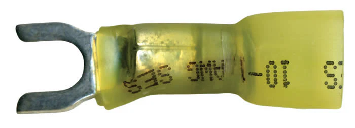 Multilink Yellow Spring Spade Terminals 10-12 AWG #10 Stud - 10 to 500 Pack - Image 2