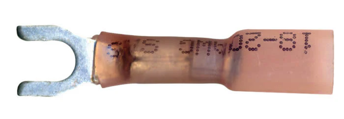 Multilink Heat Shrink Crimp & Solder Spade Terminal 22-18 AWG #8 Stud - 10 to 500 Pack - Image 2