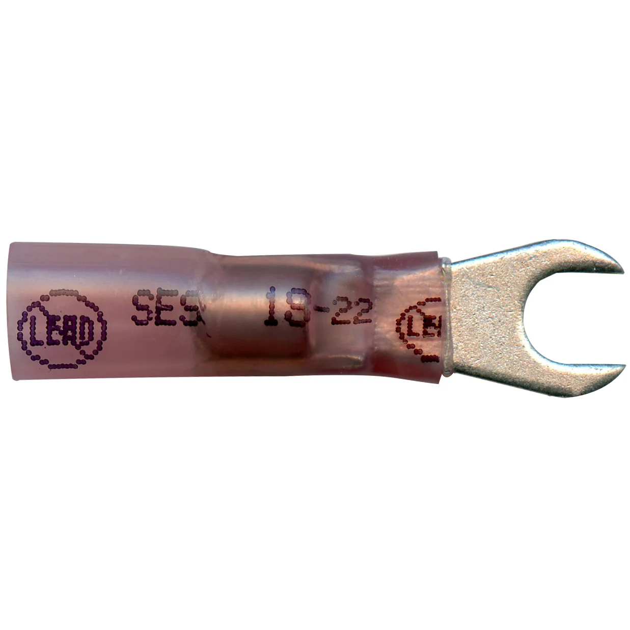 Elektralink Heat Shrink & Solder Red Spade Terminal 22-18 Gauge #10 Stud - 10 to 500 Pack