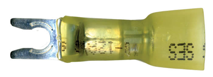 Multilink Yellow Spring Spade Terminals 10-12 AWG #6 Stud - 10 to 500 Pack