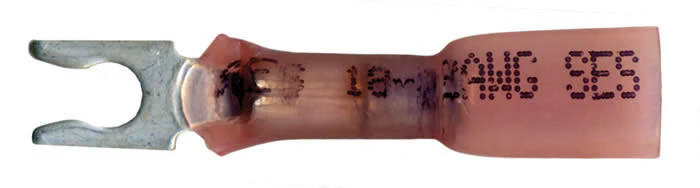 Multilink Heat Shrink Crimp & Solder Spring Spade Terminal 22-18 AWG #6 Stud - 10 to 500 Pack - Image 2