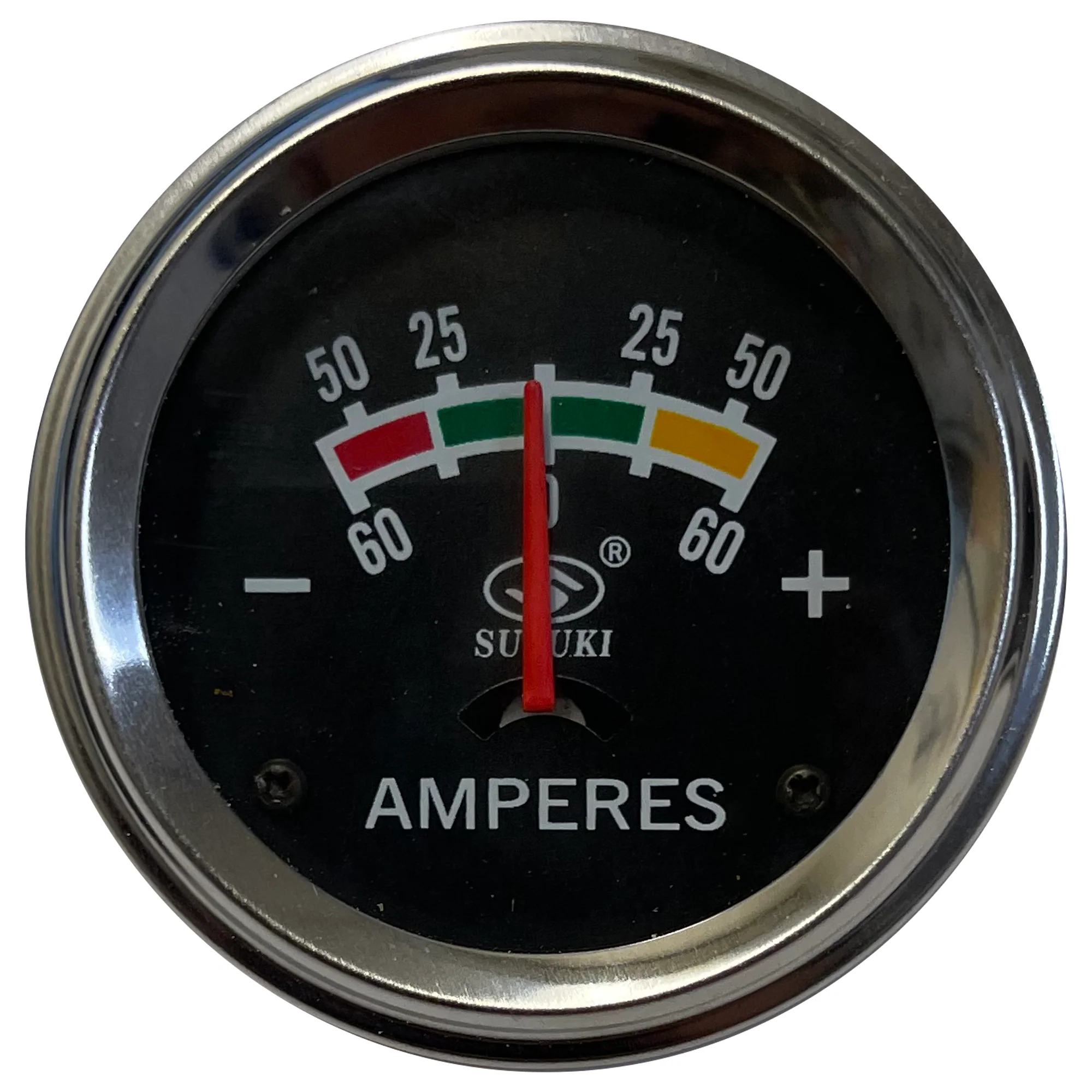 OPTA 2-1/16" Chrome Ammeter Gauge 60-0-60 with Mounting Kit