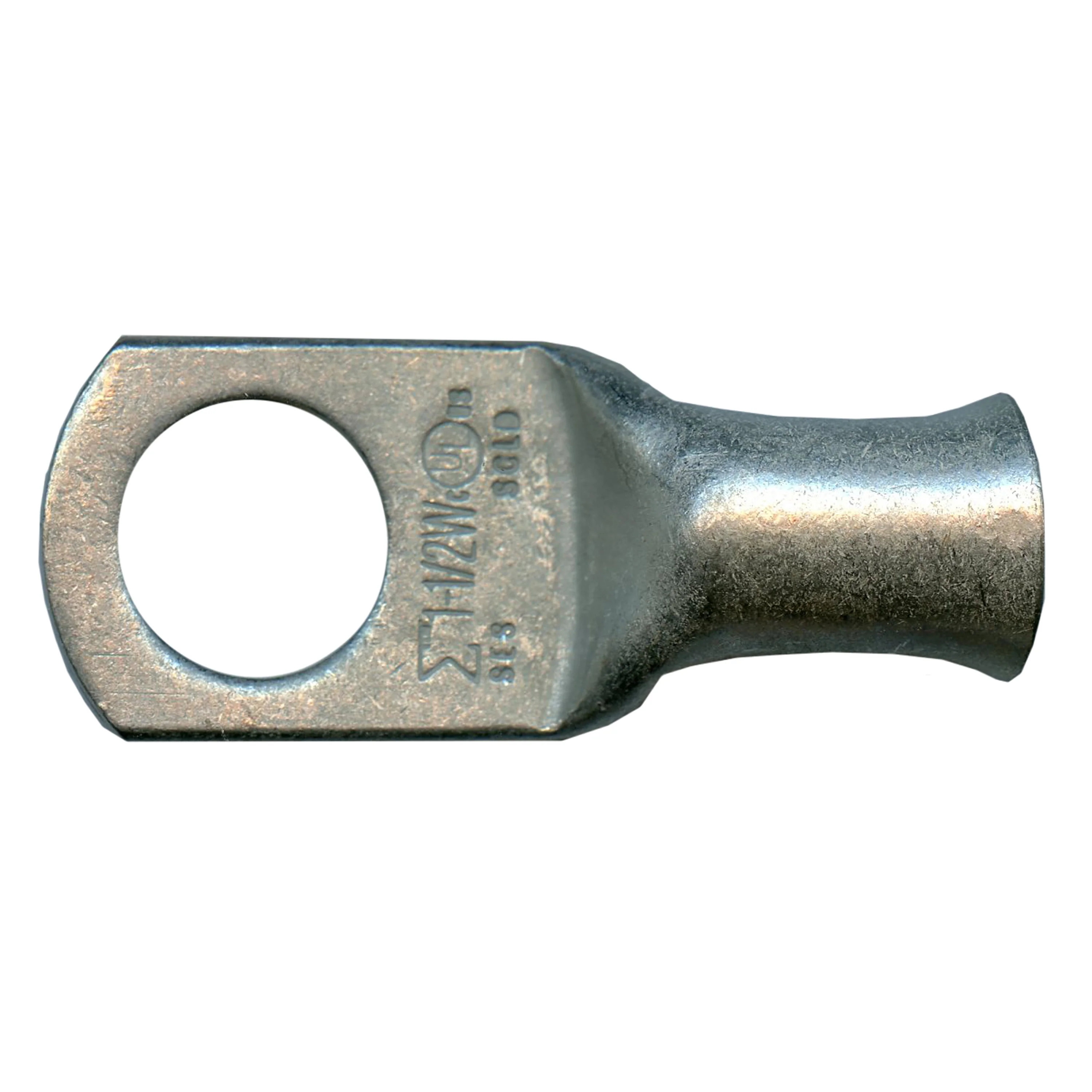 Standard Tinned Copper Lug 1 AWG 1/2" Ring Size - 10 or 100 Pack