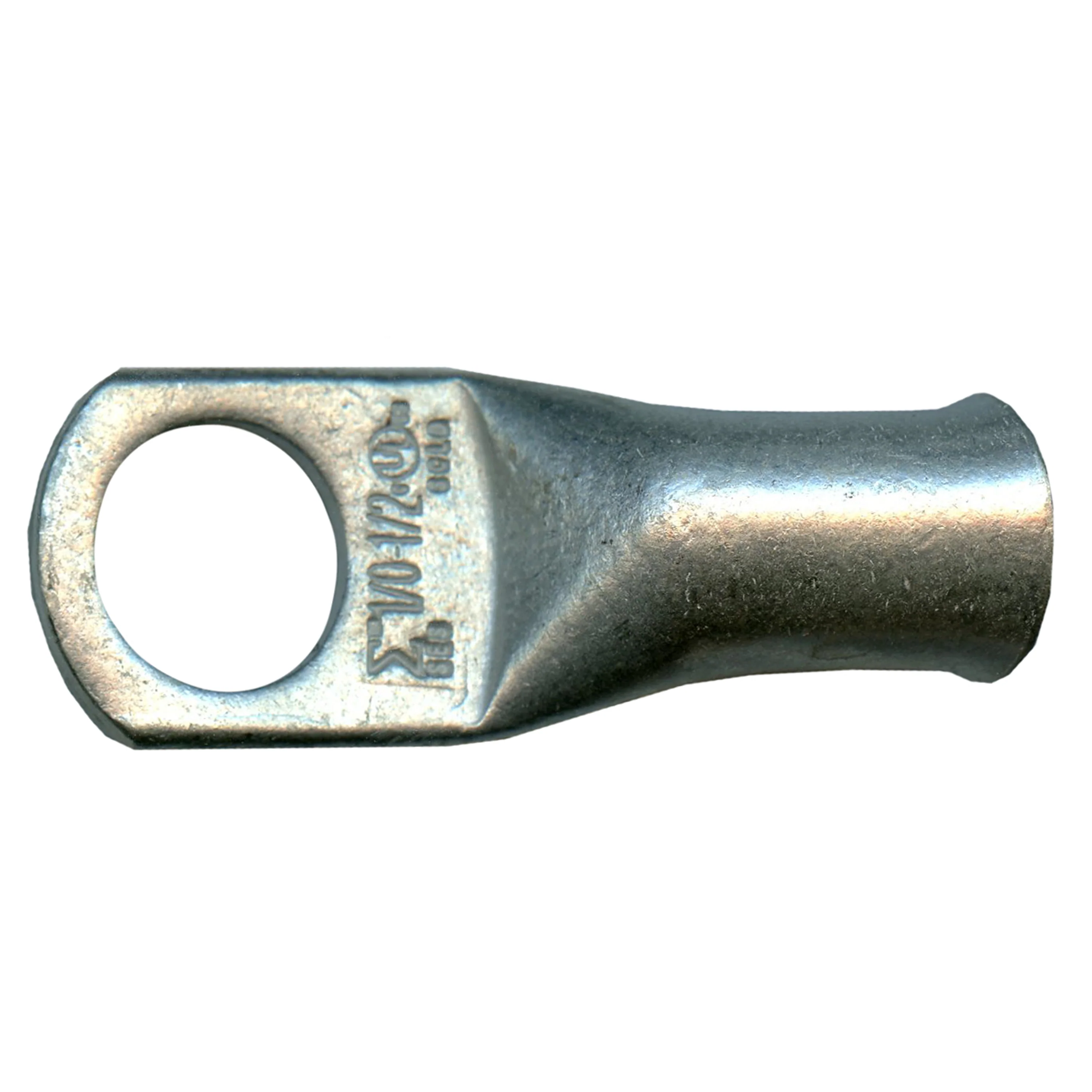 Standard Tinned Copper Lug 1/0 AWG 1/2" Ring Size - 10 or 100 Pack