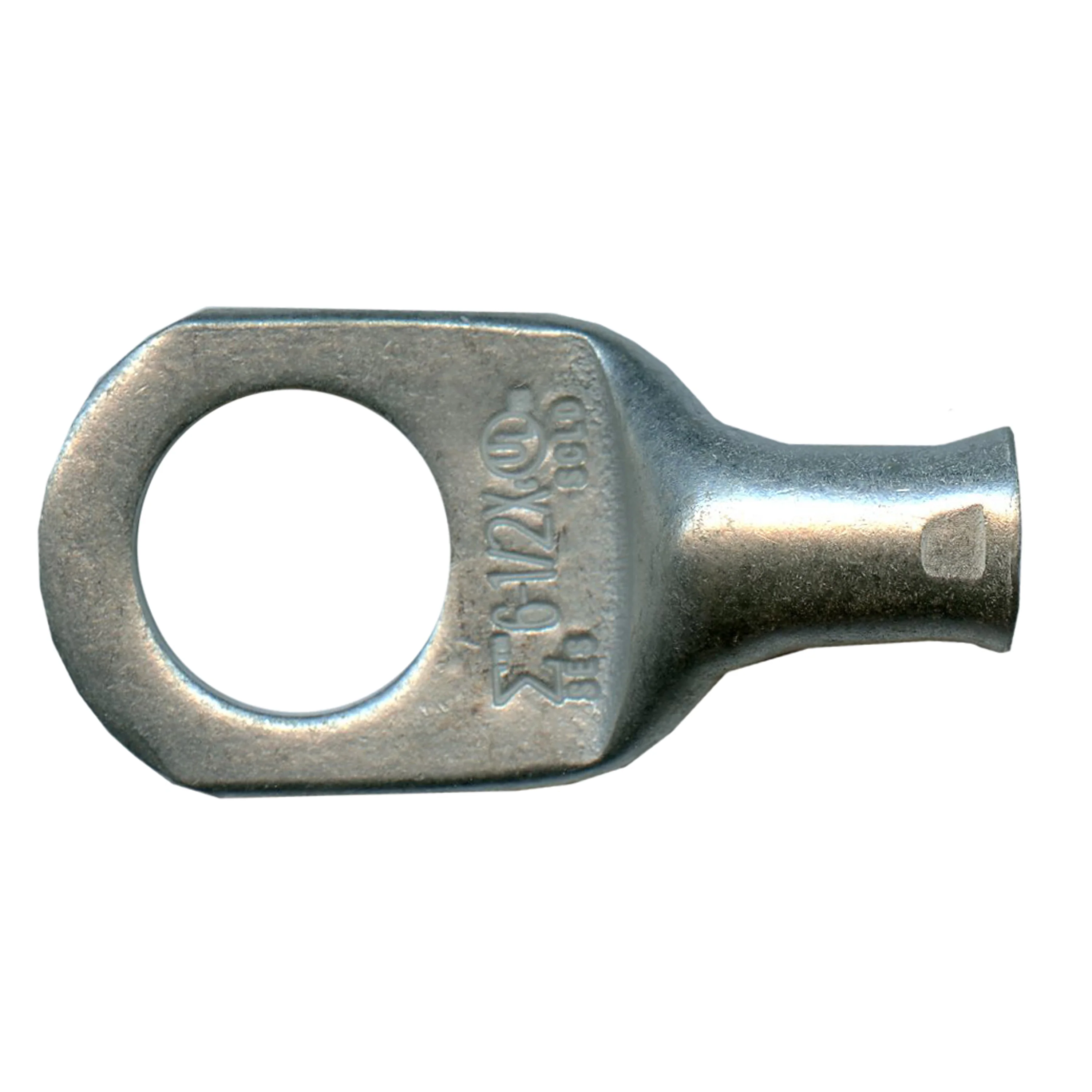 Standard Tinned Copper Lug 6 AWG 1/2" Ring Size - 10 or 100 Pack