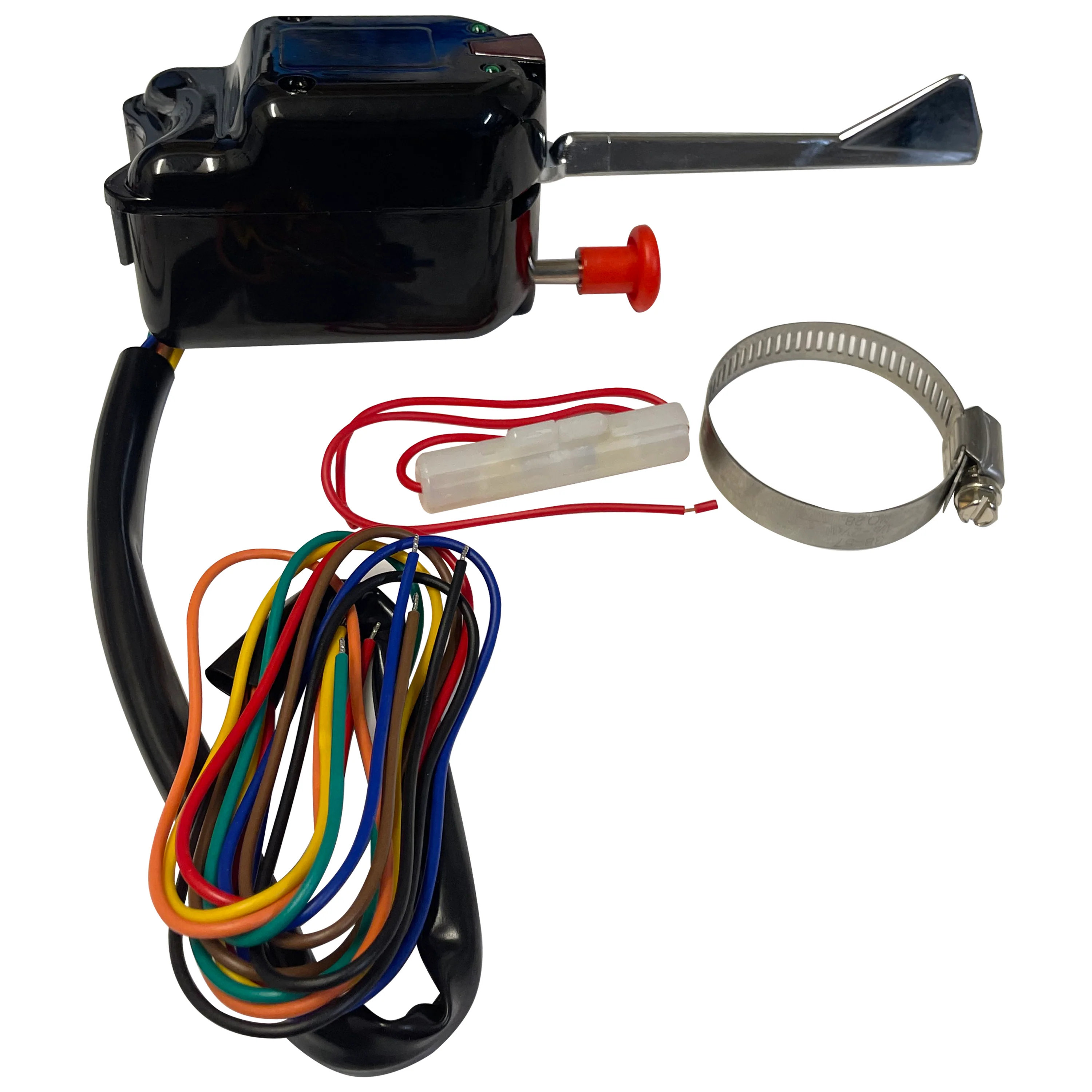 Universal Black Turn Signal Switch 7 Wire W/ Indicator Light & Emergency Flasher Button