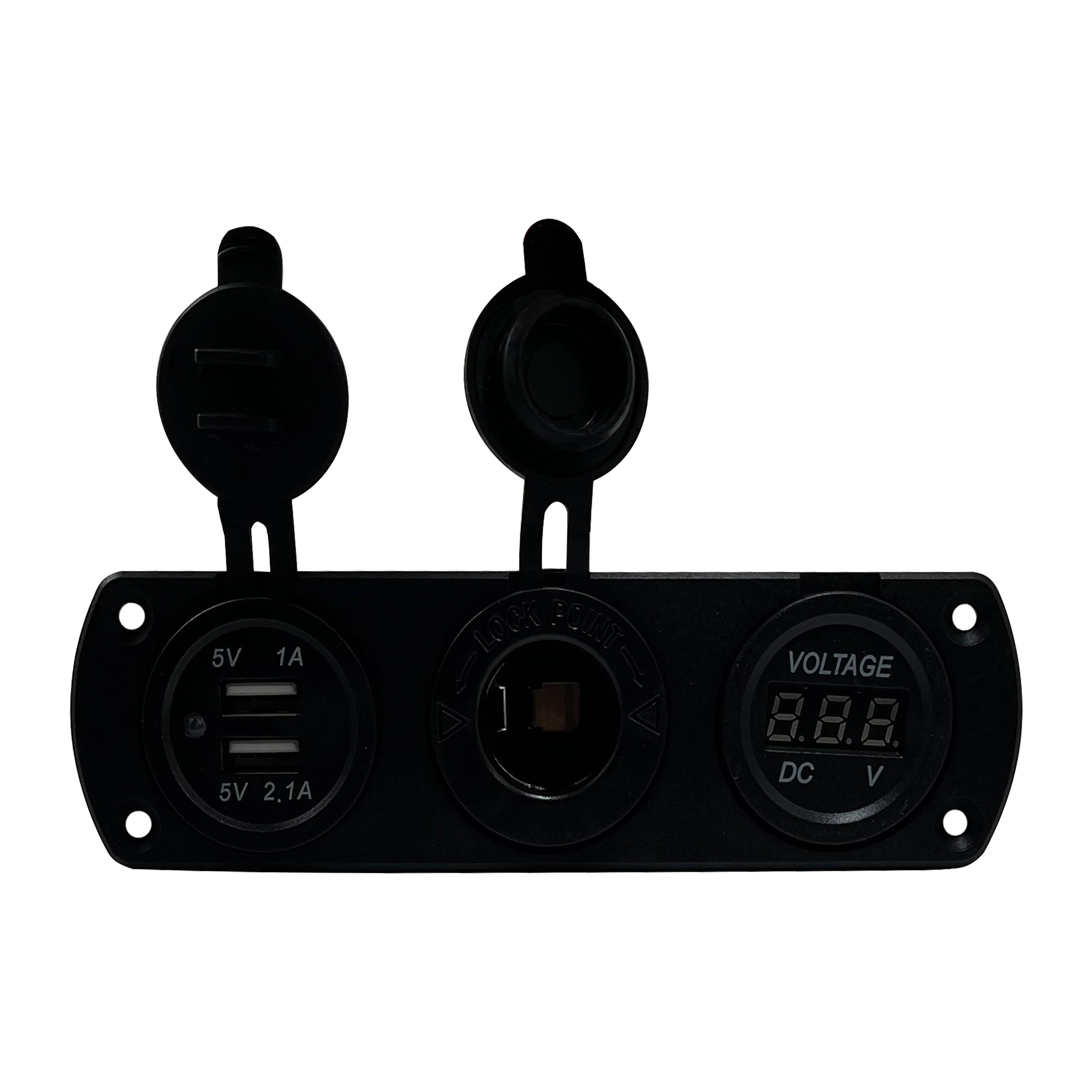 USB Car Charger Voltage Meter & Cigarette Lighter Control Panel - 6" x 1-3/4 x 2 - Image 3