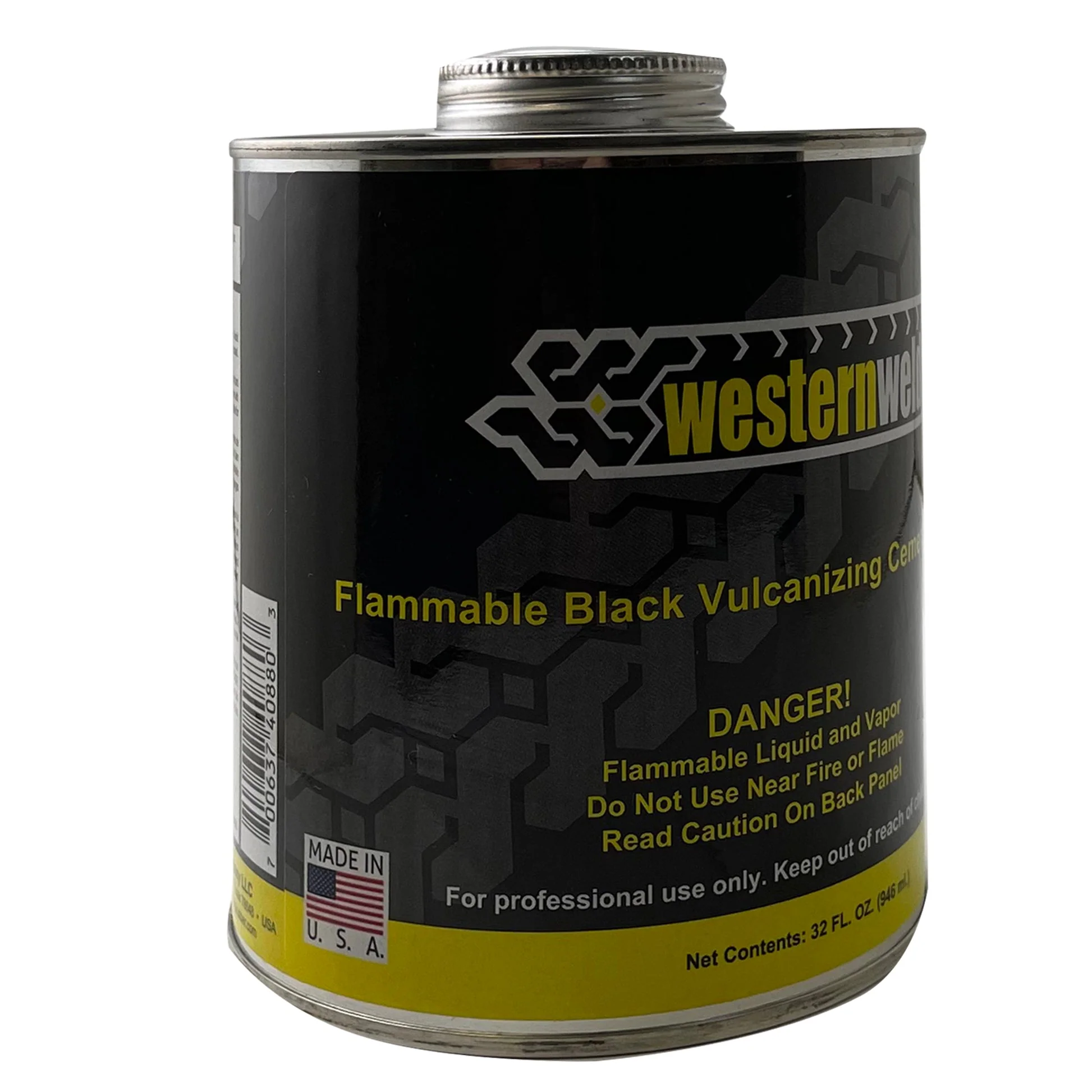 Western Weld Black Tire Repair Vulcanizing Cement Brush Top Can - 1 to 6 Pack - Made in USA - Image 2