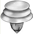 White Nylon Door Trim Panel Retainer Bottom Head Diameter 20mm, Top Head Diameter 15mm,Stem Diameter - 25 or 100 Pack - Image 2