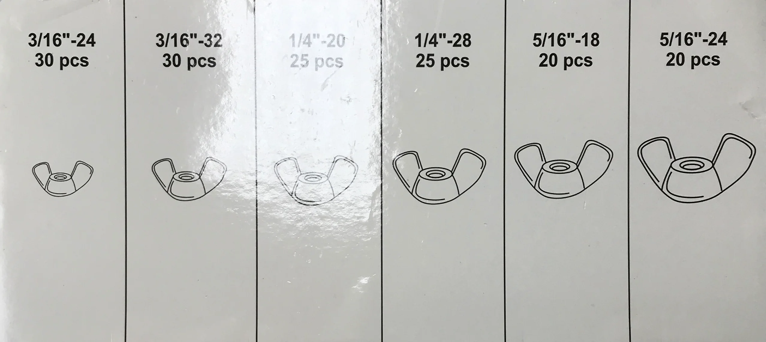 150 Piece Wing Nut Assortment Kit - 6 Popular Sizes - Image 3